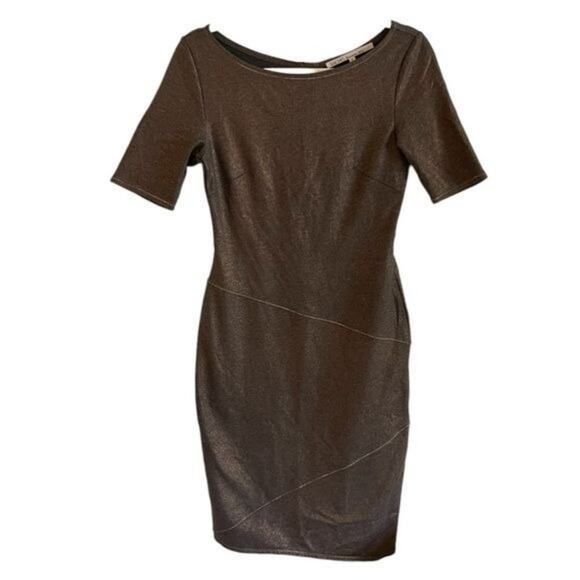 Rachel Roy Gold Shimmer Pencil Dress Size Medium - Picture 1 of 8